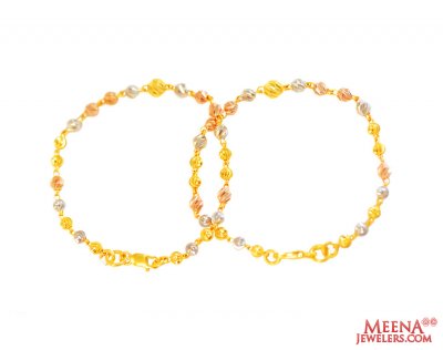 22Kt Gold MultiTone Baby Bracelet  ( 22Kt Baby Bracelets )