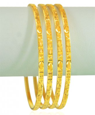 22k Gold Bangles Set (Set of 4) ( Set of Bangles )