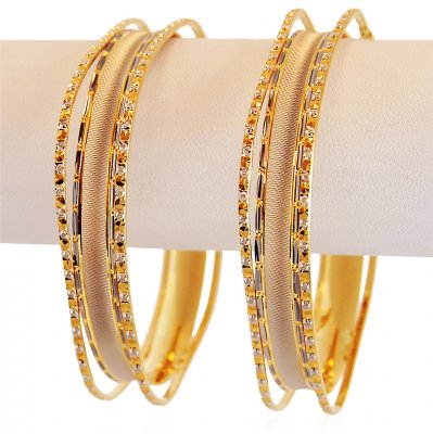 Rhodium 22K Square Bangles  ( Two Tone Bangles )