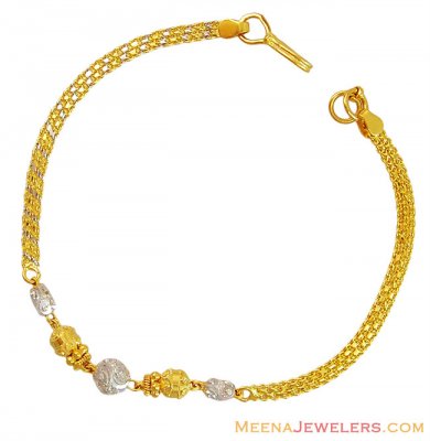 22K 2 Tone Reversible Bracelet ( Ladies Bracelets )