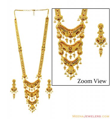 22K Bridal Long Patta Haar Set ( Bridal Necklace Sets )