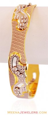 22K Designer Dancing Stone Bangle ( Two Tone Bangles )