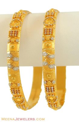 22k Two Tone Gold kada (pair) ( Kadas )