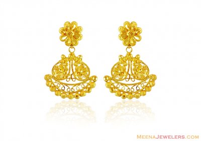 22K Gold Detachable Earring ( 22 Kt Gold Tops )