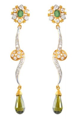 Fancy Two Tone Earrings ( Exquisite Earrings )