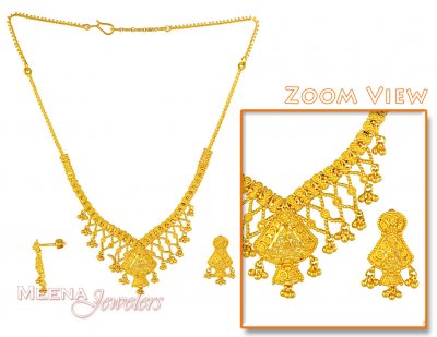 22K Gold Designer Necklace ( 22 Kt Gold Sets )