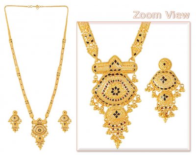 MeenaKari Bridal Necklace Set (22K Gold) ( Bridal Necklace Sets )