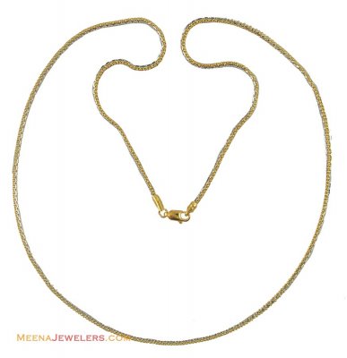 22K 2 Tone Mens Chain (24 Inches) ( Men`s Gold Chains )