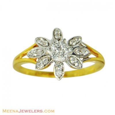 22K Indian 2 Tone Gold Ring ( Ladies Signity Rings )