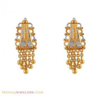 Earring With Two Tone shade  ( 22Kt Gold Fancy Earrings )