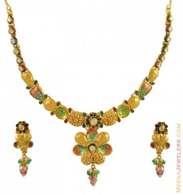 22K Colorful Meenakari Set ( 22 Kt Gold Sets )