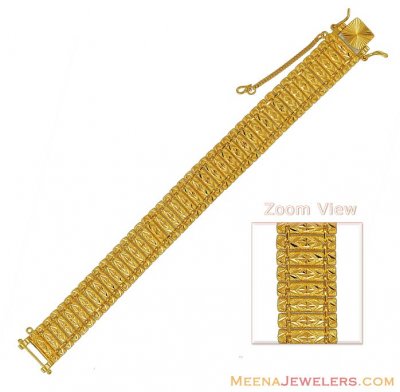 22K Gold Wide Bracelet ( Men`s Bracelets )