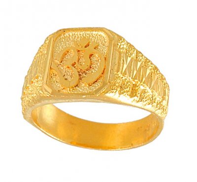 22Kt Yellow Gold OM Ring ( Religious Rings )