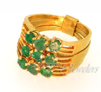 22Kt Gold Precious Stone Ring ( Ladies Rings with Precious Stones )