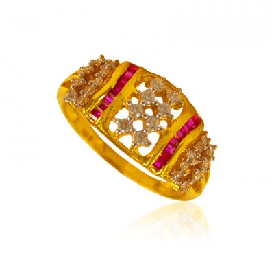 22kt Gold CZ ladies Ring ( Ladies Signity Rings )