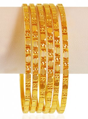 22 Karat Gold Bangles Set (6 PC) ( Set of Bangles )