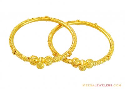 22K Baby Pipe Bangles (2 Pcs) ( Baby Bangles )