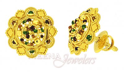 22Kt Gold Earrings (Tops) ( 22 Kt Gold Tops )