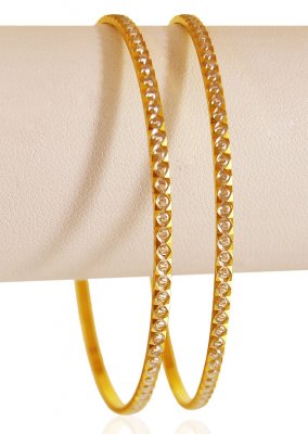 22K Gold 2Tone Machine Bangles ( Gold Bangles )