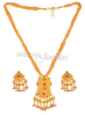 22 Kt Antique Gold Pendant Set ( Antique Pendant Sets )