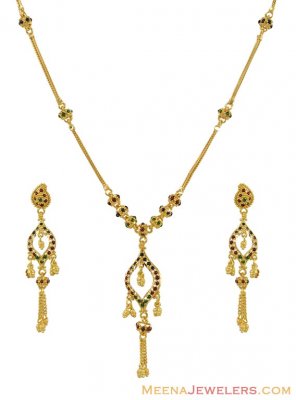 22K Meenakari Necklace Set ( Light Sets )