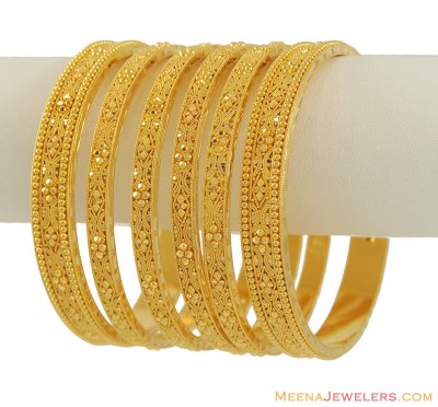 22K Gold Indian Bangles Set ( Set of Bangles )