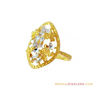 22K Two Tone Gold Ring ( Ladies Gold Ring )