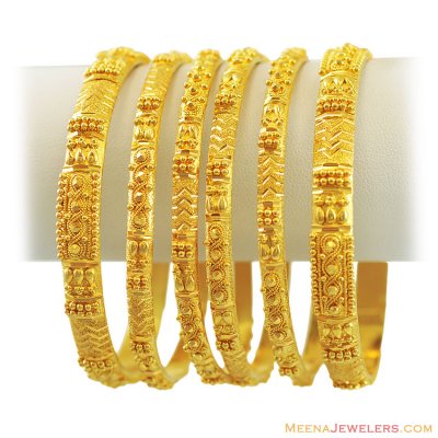 22k Fancy Indian Bangles Set(6 Pcs) ( Set of Bangles )