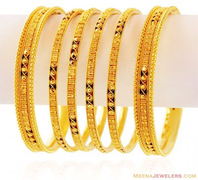 Meenakari Gold Bangles Set ( Set of Bangles )