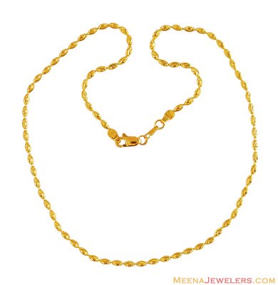 22K Rice Balls Chain ( 22Kt Gold Fancy Chains )