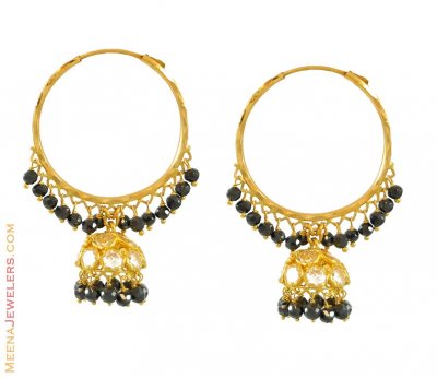 22Kt Yellow Gold Hoops ( Hoop Earrings )