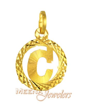 22Kt Initial Pendant (C) ( Initial Pendants )