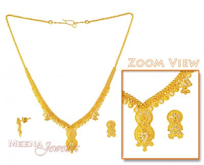 Gold Necklace and Earrings Set ( 22 Kt Gold Sets )