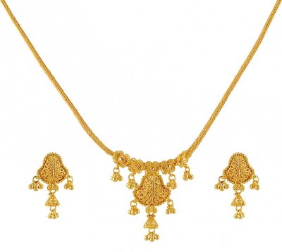 Gold Fancy Necklace Set ( Light Sets )