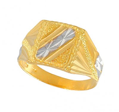 Gold 2 Tone Mens Ring  ( Mens Gold Ring )