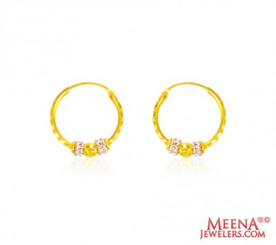 22 Kt Gold Hoop Earrings for Girls ( Hoop Earrings )