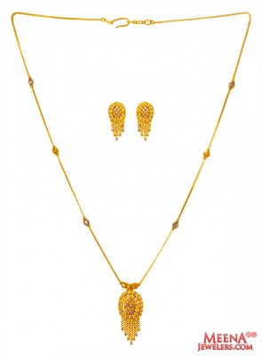 22k gold two tone necklace set ( Light Sets )