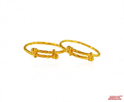 22k Gold Machine Cuts Kids Kada ( Baby Bangles )