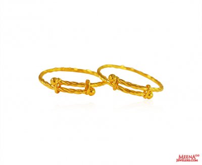 22k Gold Machine Cuts Kids Kada  ( Baby Bangles )