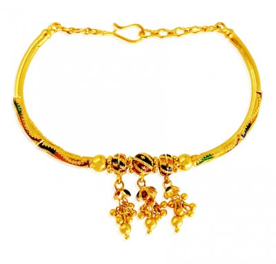22 Kt Gold Meena Bangle Bracelet  ( Ladies Bracelets )