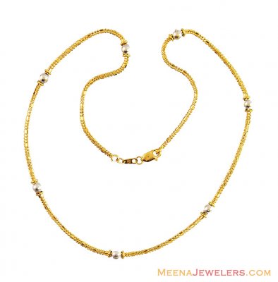 22k Designer Two Tone Chain ( 22Kt Gold Fancy Chains )