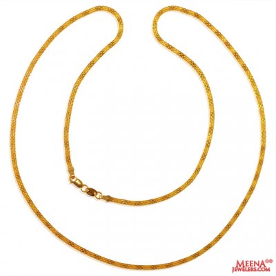 22Kt Yellow Gold Flat Chain ( Plain Gold Chains )