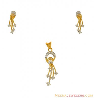 Two Tone Pendant Set(22k) ( Fancy Pendant Set )