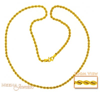 22 Kt Gold Rope Chain ( Plain Gold Chains )