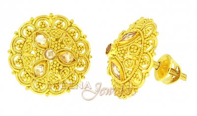 Gold Tops with Polki ( 22 Kt Gold Tops )