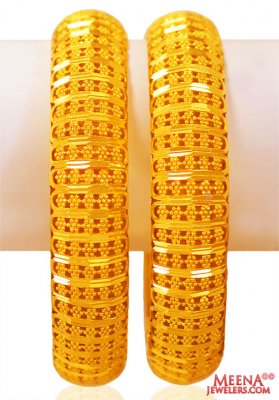 22k Gold Bangles 2pc ( Gold Bangles )