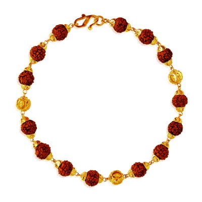 22K Gold Mens Rudraksha Bracelet ( Men`s Bracelets )