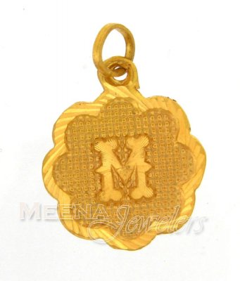 22Kt Initial ( M) Pendant ( Initial Pendants )