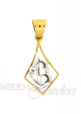 22Kt Initial Pendant (B) ( Initial Pendants )