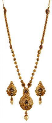 22K Antique Necklace Set ( Antique Necklace Sets )